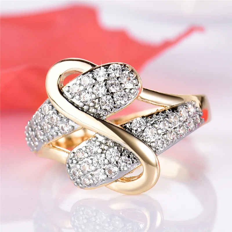 Женское Винтажное кольцо BUDONG Золотое для свадьбы аксессуары вечеринок XUR597| |