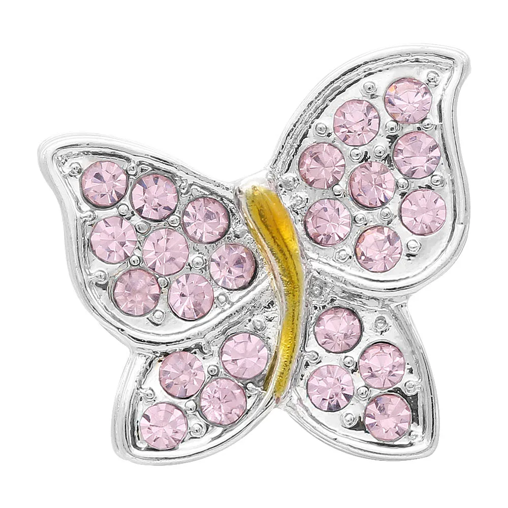 2018 День Святого Валентина Розовый Белый Кристалл Бабочка оснастки бусины в форме