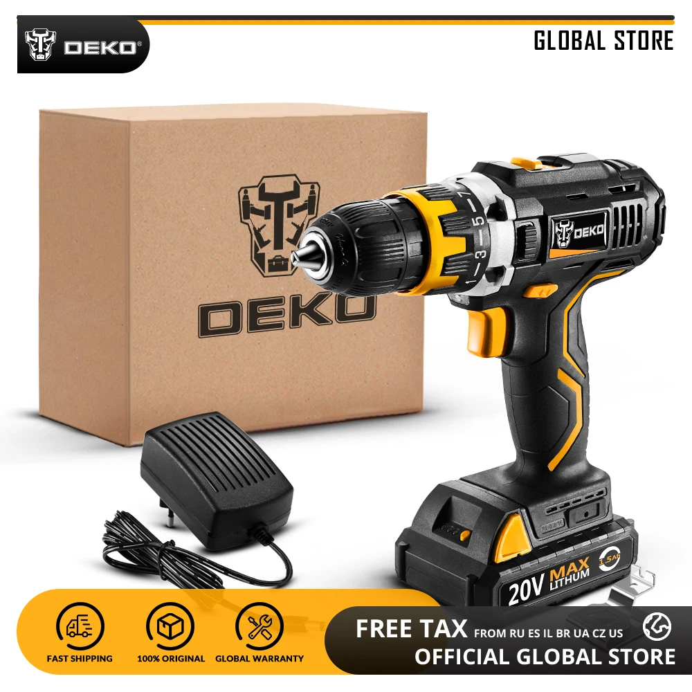 DEKO GCD20DU2 20 в макс. литий ионный аккумулятор Электроинструмент с переменной