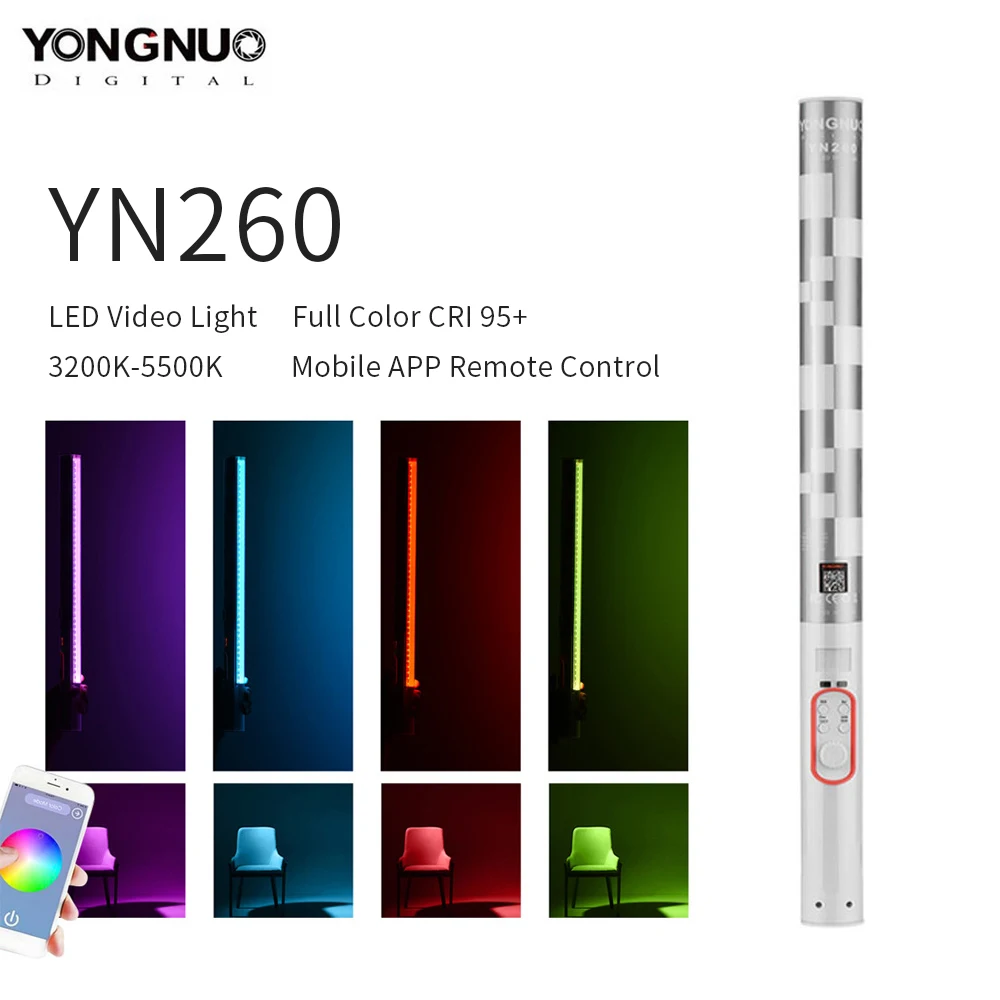 Фотостудия YONGNUO YN260 Светодиодная лампа для видеосъемки 3200 K 5500 полноцветный CRI 95 +