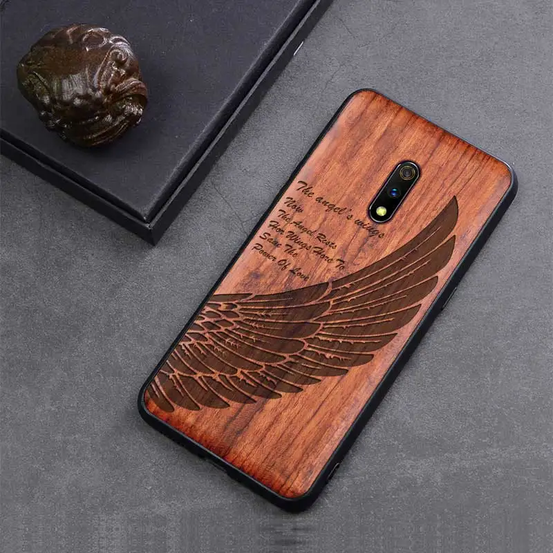 color 7 Новинка, чехол OPPO Realme X, тонкая деревянная задняя крышка, TPU, чехол-бампер для OPPO Realme X, чехол для телефона s - Цвет: color 7