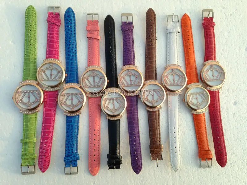 Роскошные женские модельные часы модные кварцевые с короной розовое золото