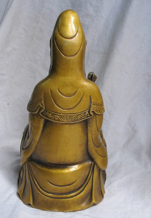 12&quotTibetan Bronze bodhisattva Beautiful Mother Buddha kwan yin Statue guanyin | Дом и сад