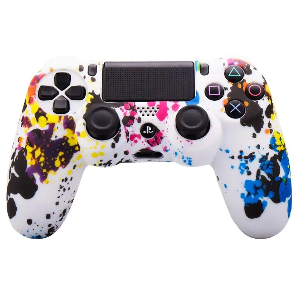 D Камуфляжный Мягкий силиконовый чехол защитный чехол для sony Playstation 4 PS4 для Dualshock 4 контроллер для ps4 pro slim - Цвет: D