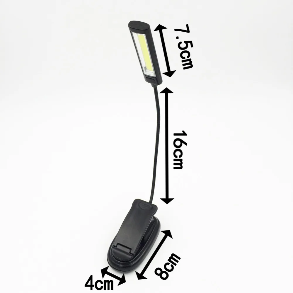 Мини COB LED Клип на регулируемый светильник для чтения книг лампа супер яркая Kindle PVC