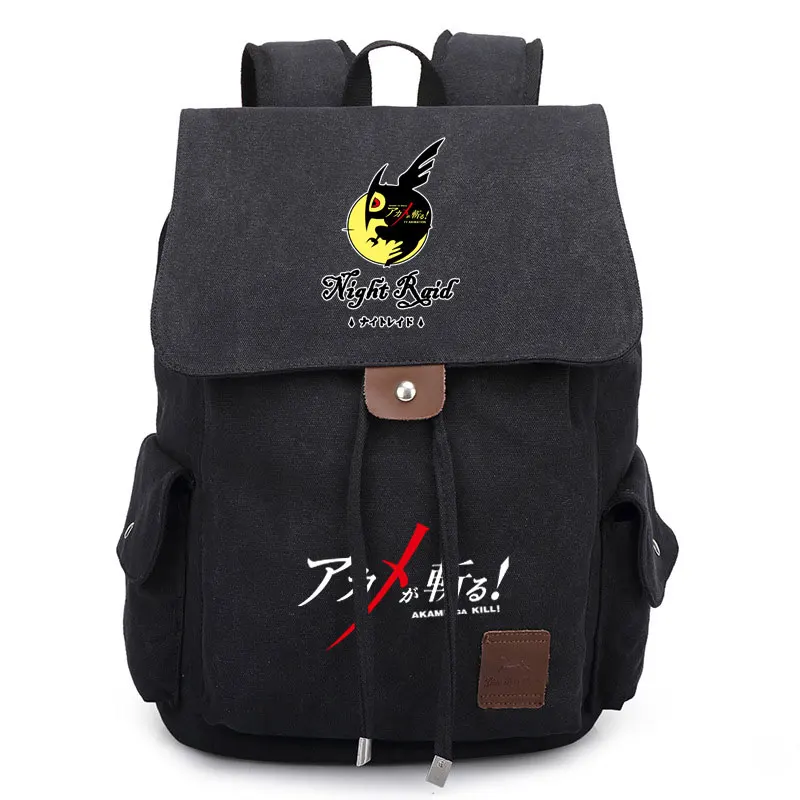 Anime Akame ga KILL Tatsumi Night Raid Canvas Backpack Drawstring Casual Travel School Shoulder Bag Cosplay Laptop Rucksack Gift |