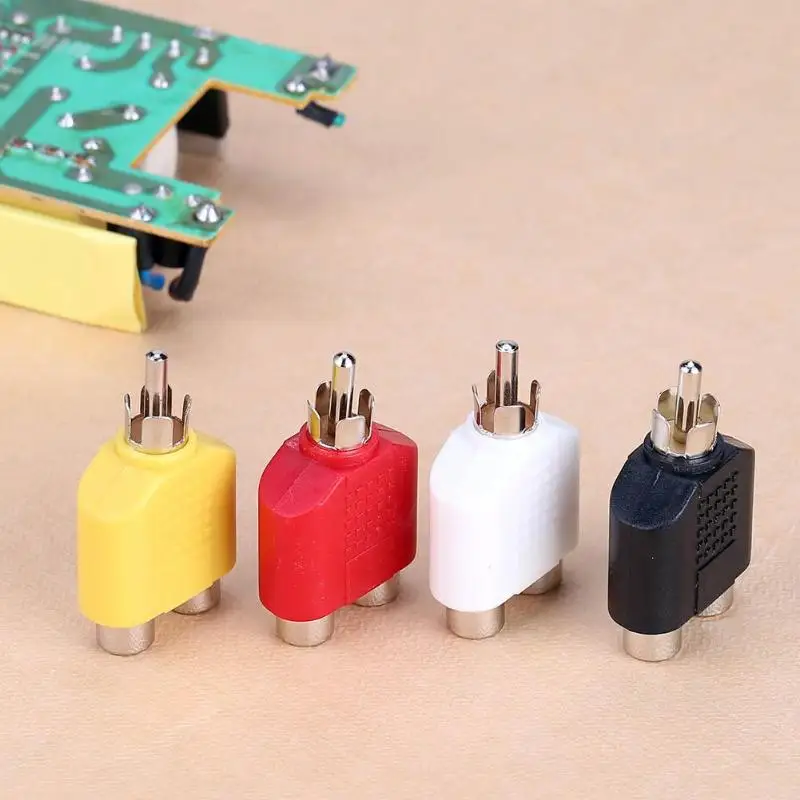 4 шт. аудио кабели RCA 7 мм Y сплиттер AV Аудио Видео разъем конвертеры 1 папа до 2