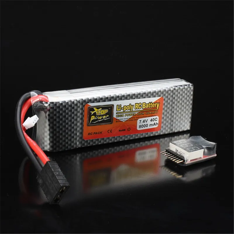 Аккумуляторная батарея Lipo ZOP power 7 4 В 8000 мАч 2 S 40C Fortrx штекер с батареей