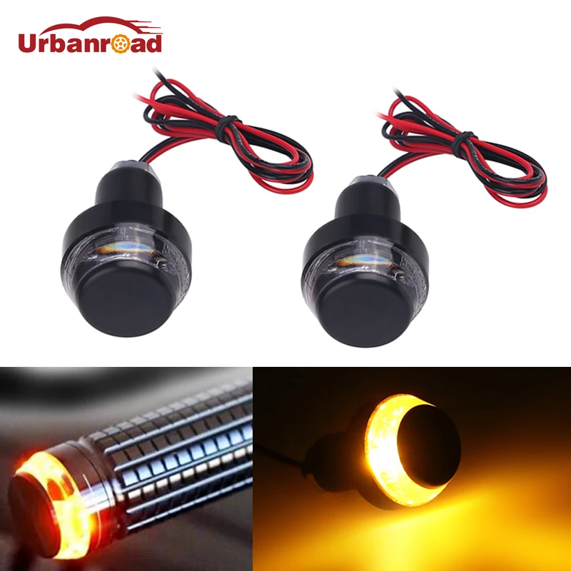 LED руль мотоцикла указатель поворота янтарный индикатор мигалка Бар Конец