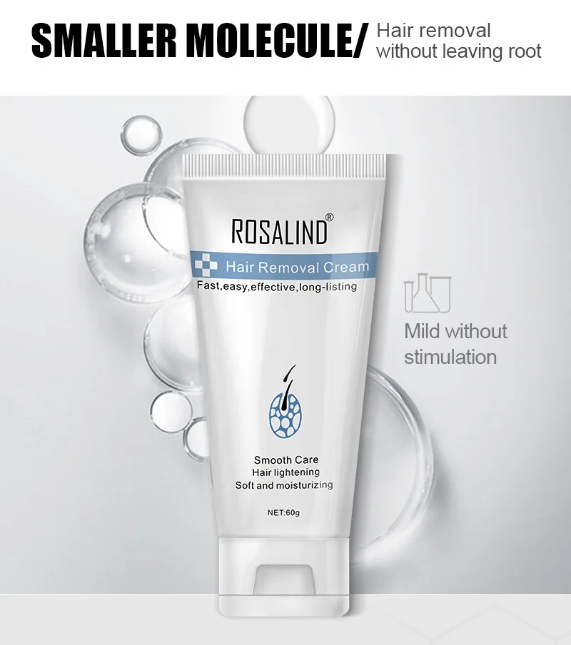 Крем для безболезненного удаления волос Rosalind травяные волосы унисекс подмышек