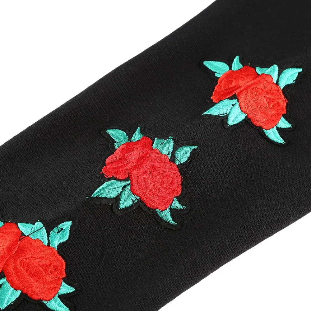 Мода 2017 Осень Женский Укороченный свитшот с капюшоном Цветочная вышивка