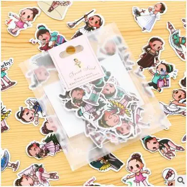Japan ballet girl Sticker Pack cartoon stickers children hand account album sticker 40PCS