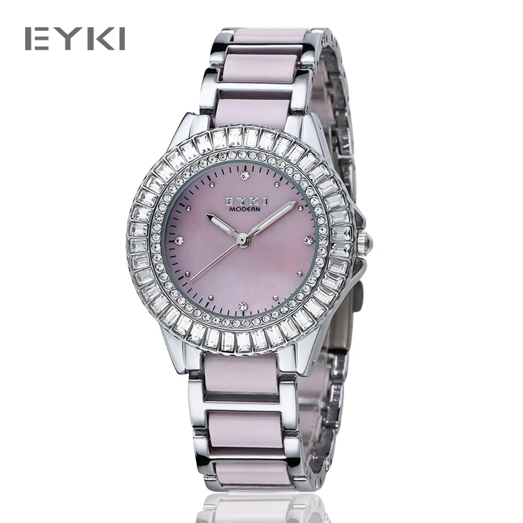 Ikey women's watch ceramic female white pink the trend of fashion quartz waterproof watches | Наручные часы