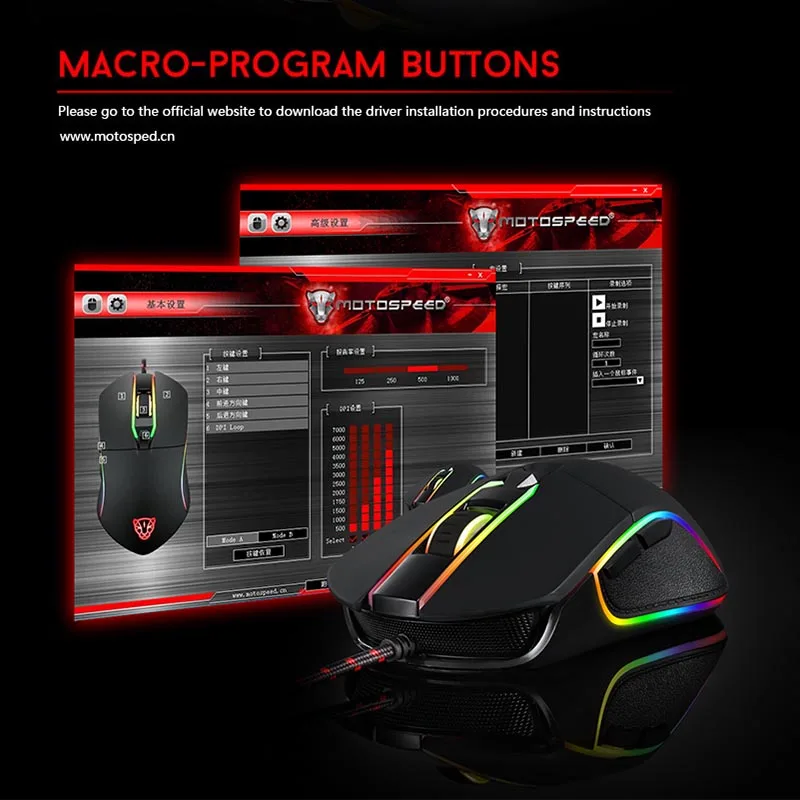 Motospeed V30 RGB игровая мышь для геймера Программирование 3500 dpi USB компьютерная Wried оптическая мышь с подсветкой дыхательный светодиодный для ПК ноутбука Gam