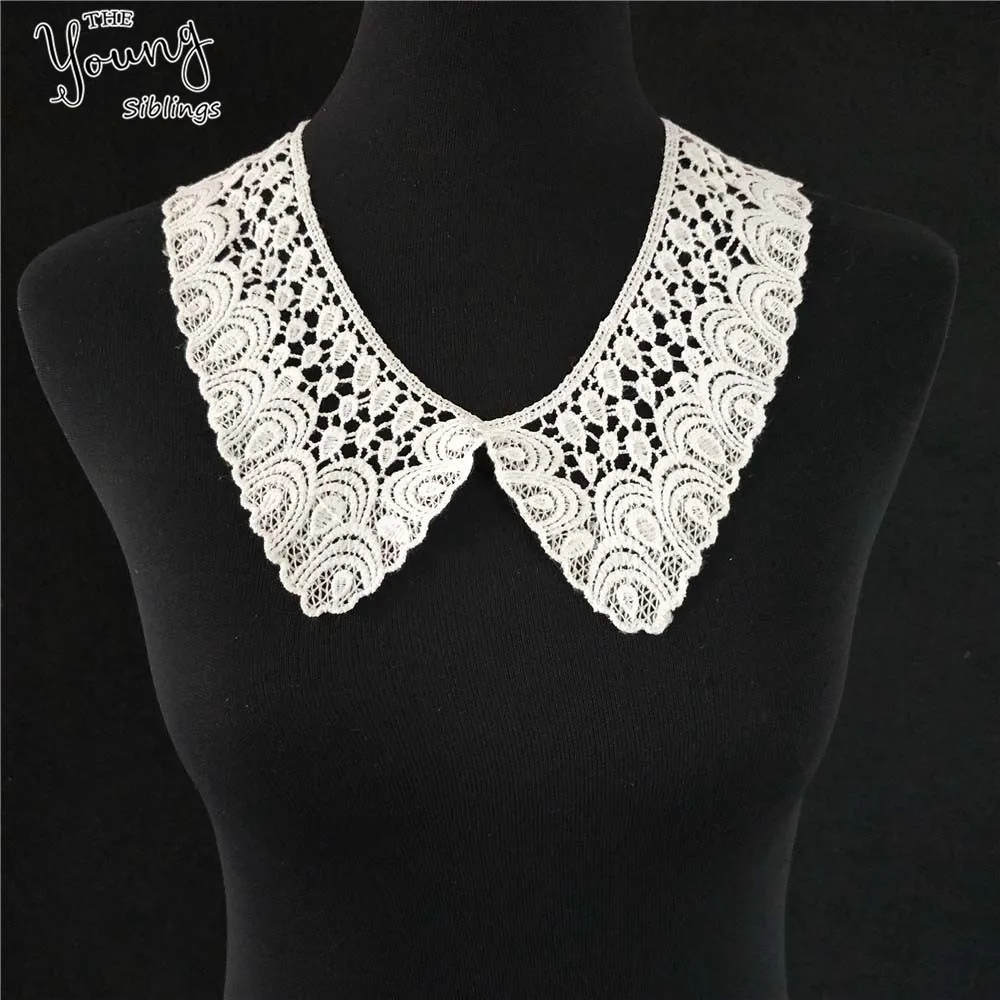 Лидер продаж белый кружевной воротник гипюр Цветочная кружевная ткань отделка