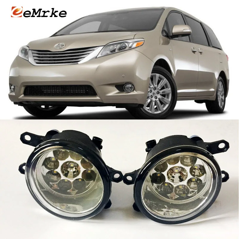 

EEMRKE автостайлинг для Toyota Sienna 2011-2017 SMD 9-штук светодиодные галогенные Противотуманные фары 12 В 55 Вт Противотуманные фары