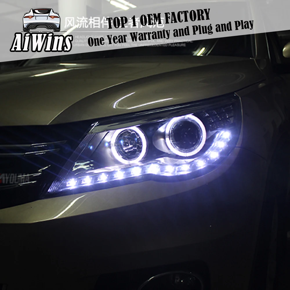 Aiwins фары для vw Tiguan 2010-2012 светодио дный фара днем ходовые огни DRL Би-ксеноновые |