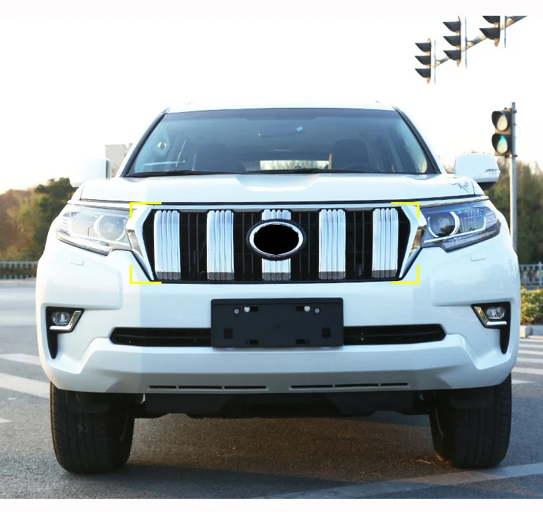 Для Toyota Land Cruiser Prado FJ 150, автомобильная передняя решетка, ограждение, накладка на решетку, декоративные наклейки, аксессуары для укладки