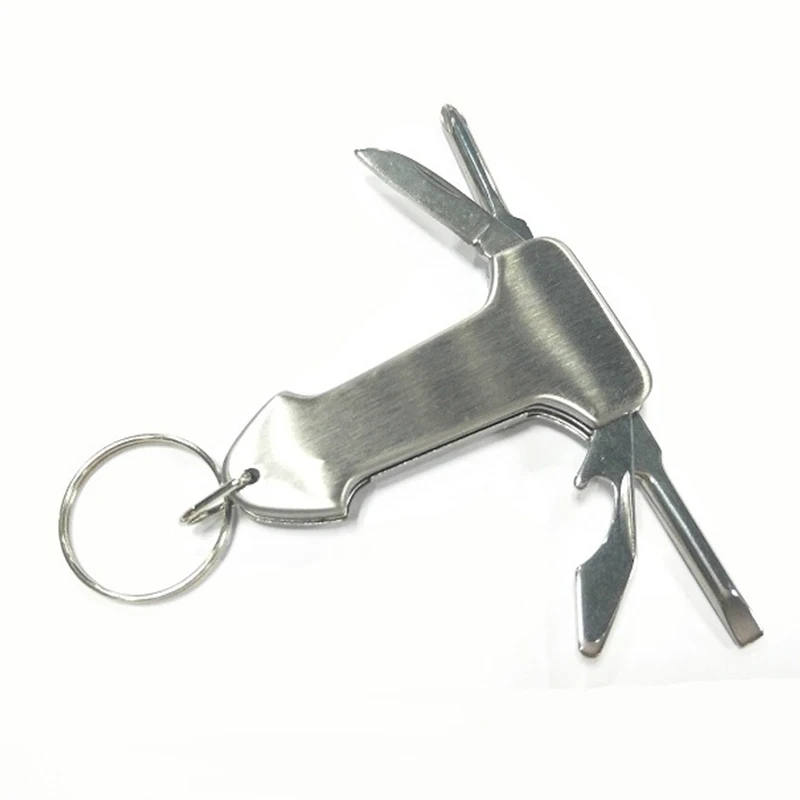 EDC брелок Открытый Отдых инструментов Отвертка складной нож для бутылок