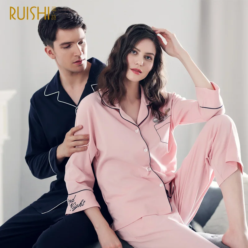 J & Q Новое поступление комплект Домашняя одежда хлопковые пижамы для мужчин и