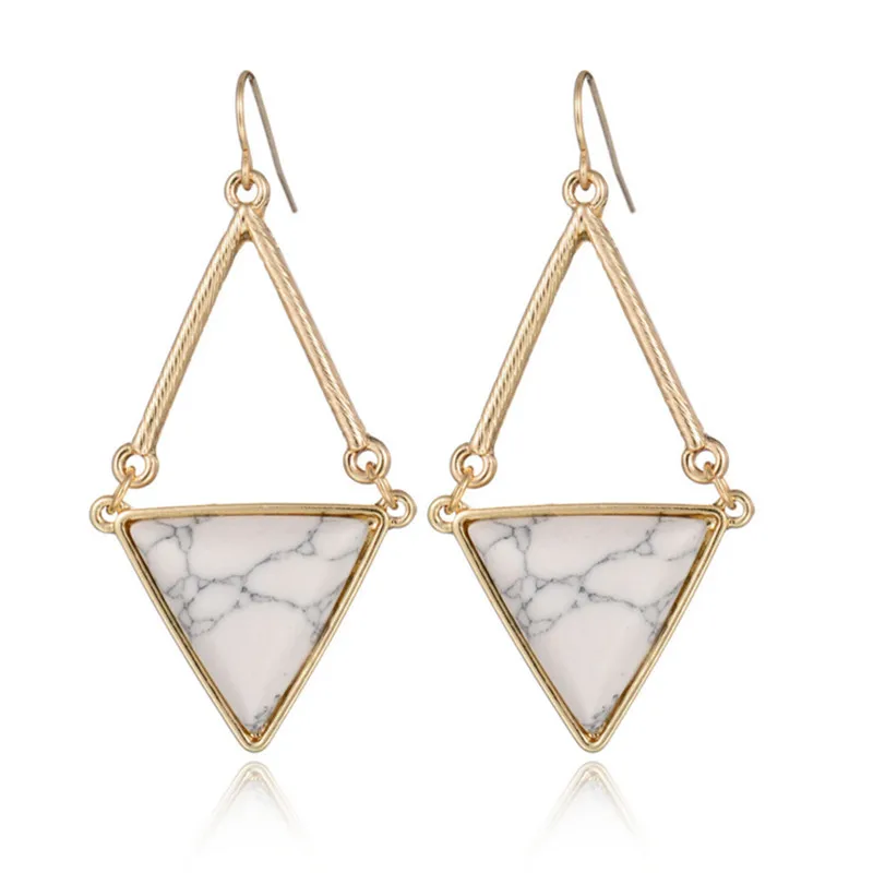 Comiya Белый Треугольник Готический Падение моды Серьги Для Женщин Boho Цинковый