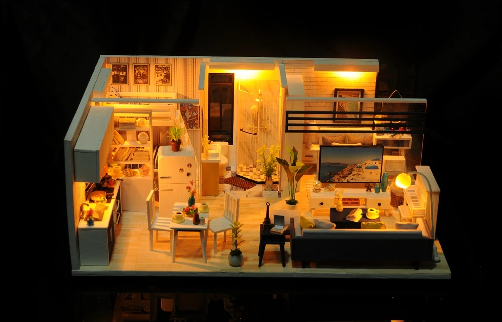 Кукольный дом ручной работы мебель Miniatura Diy кукольные домики миниатюрный кукольный домик деревянные игрушки для детей Взрослые подарок на день рождения