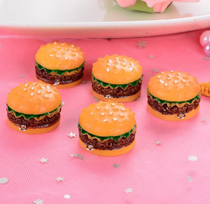 kawaii плоские пластмассовые чипсы для мороженого гамбургеры леденцы Подвески DIY украшения Висячие Подвески брелок серьги