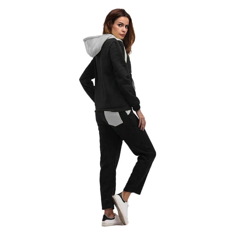 2019 осенне зимний спортивный костюм с длинными рукавами утепленные толстовки
