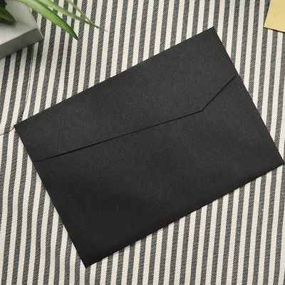 Black bevel 50 шт./компл. Винтаж коричневый белая черная крафт-бумага пустые Мини бумажные конверты с окошком для свадебных приглашений конверт/Подарочный конверт/3 цвета - Цвет: Black bevel