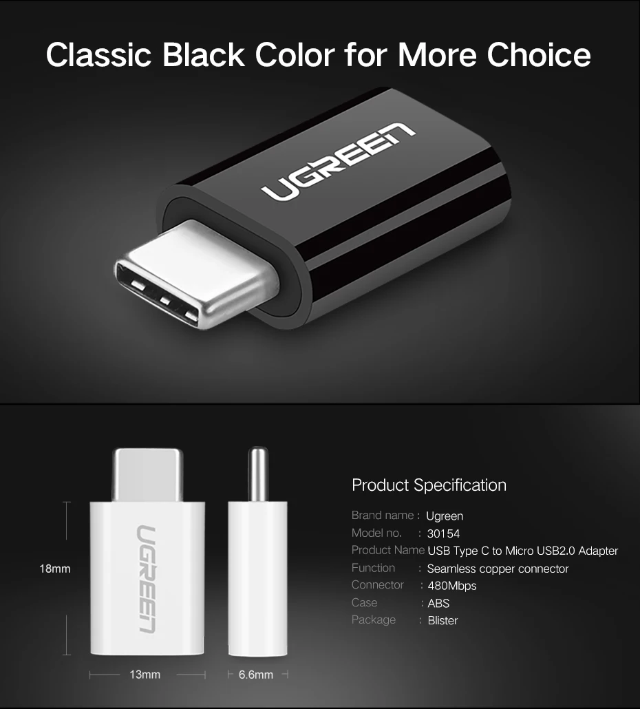 Ugreen micro usb адаптер micro usb to usb c адаптер для samsung s8 s9 sony huawei p20 xiaomi 5 6 8 Тип c зарядное устройство преобразователь otg