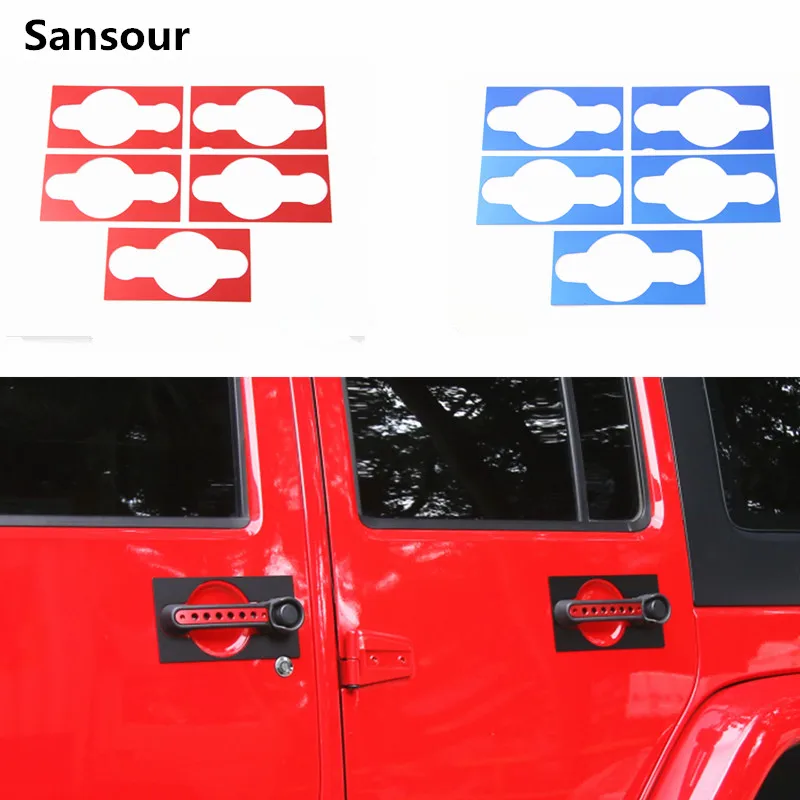 Sansour автомобильные дверные ручки накладка наклейка подходит для Jeep Wrangler 2007