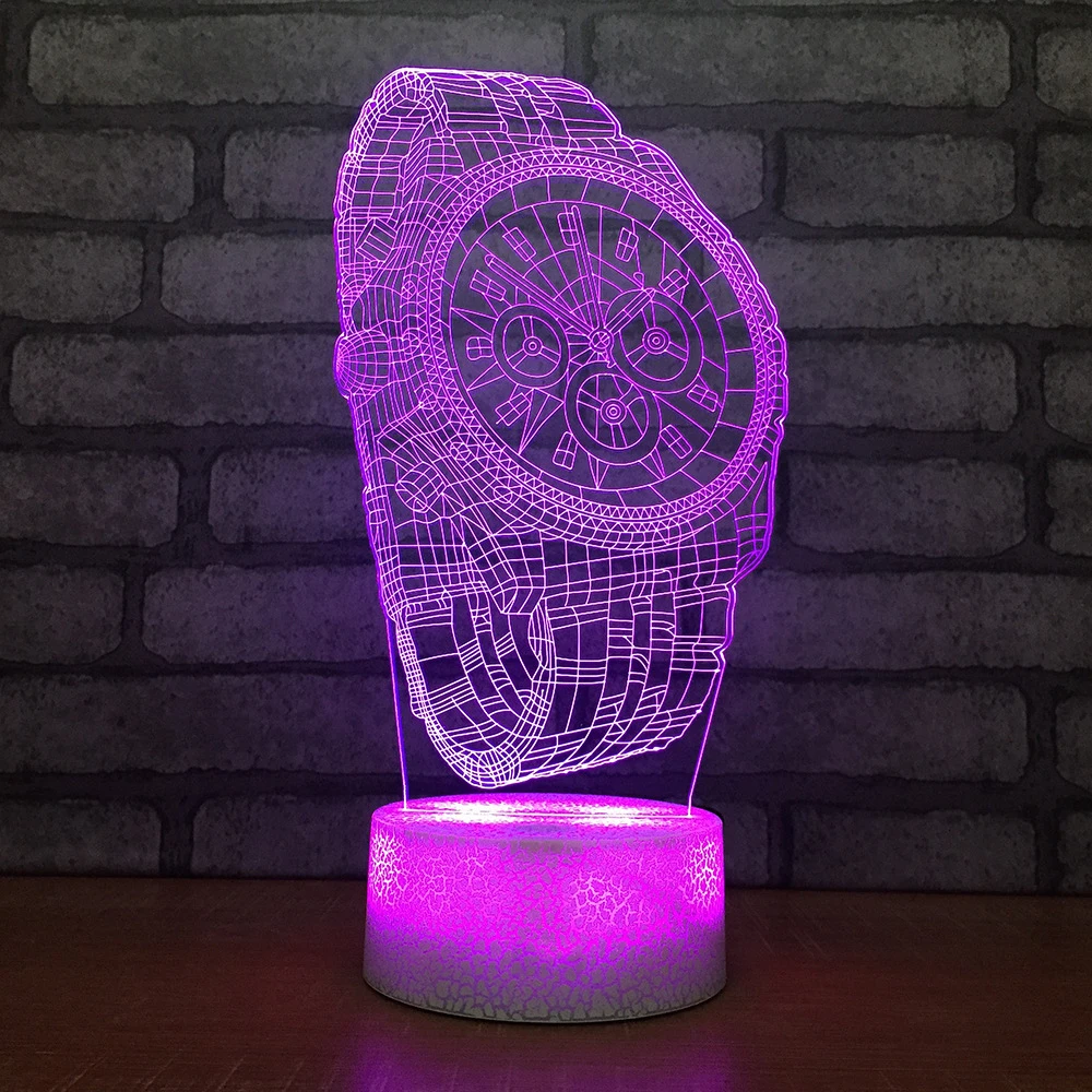 Светодиодная настольная 3d лампа для часов креативный мультяшный ночсветильник с