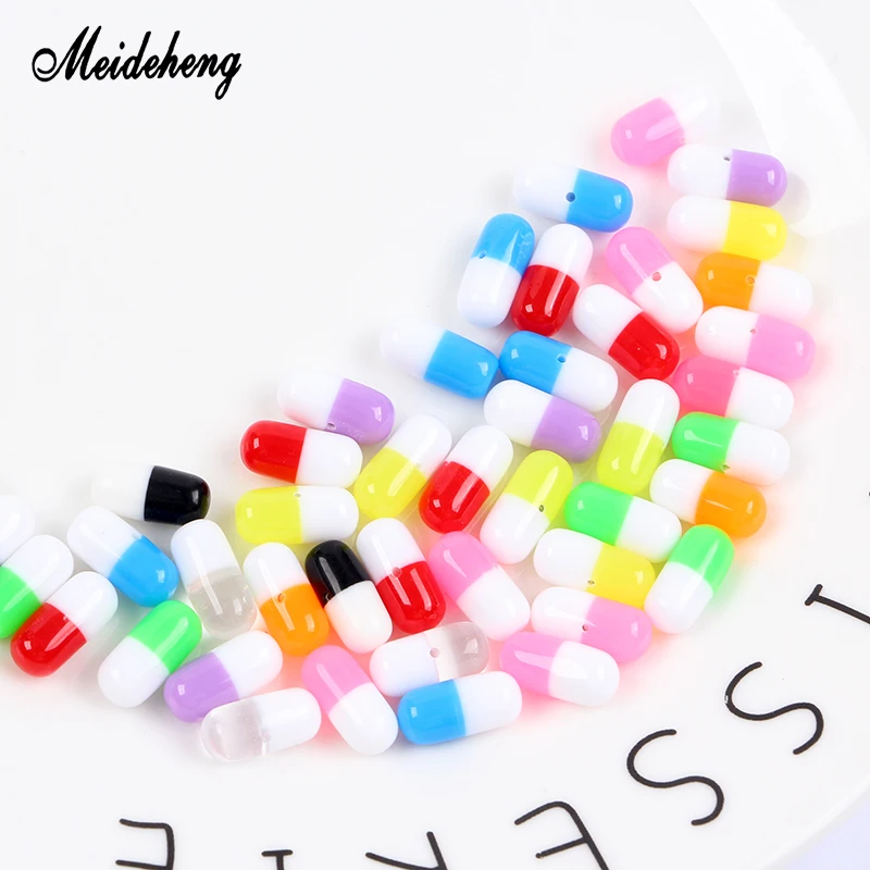 

Resin Charms Capsule Half Hole Candy Beads Color Small Slime Crystal Mud Filler DIY Creative Toys Decoration Material Meideheng