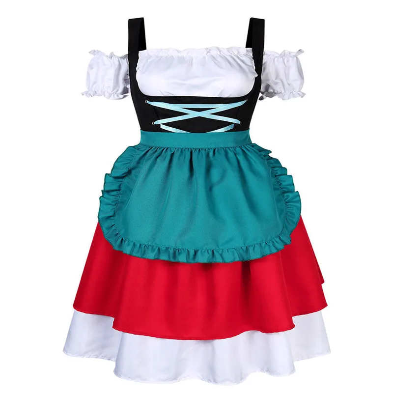Dirndl Платье Немецкий Октоберфест баварский пиво Wench костюм горничной наряд причудливый - Цвет: Синий