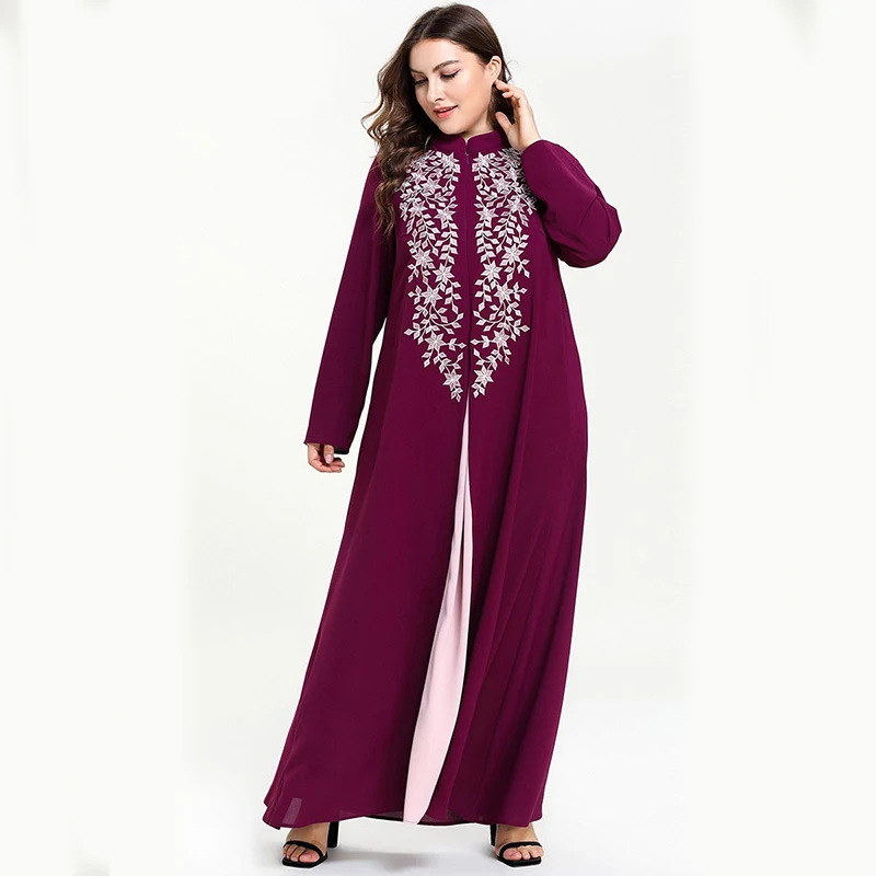 Abaya Дубай летнее мусульманское длинное фиолетовое платье оверсайз новое женское