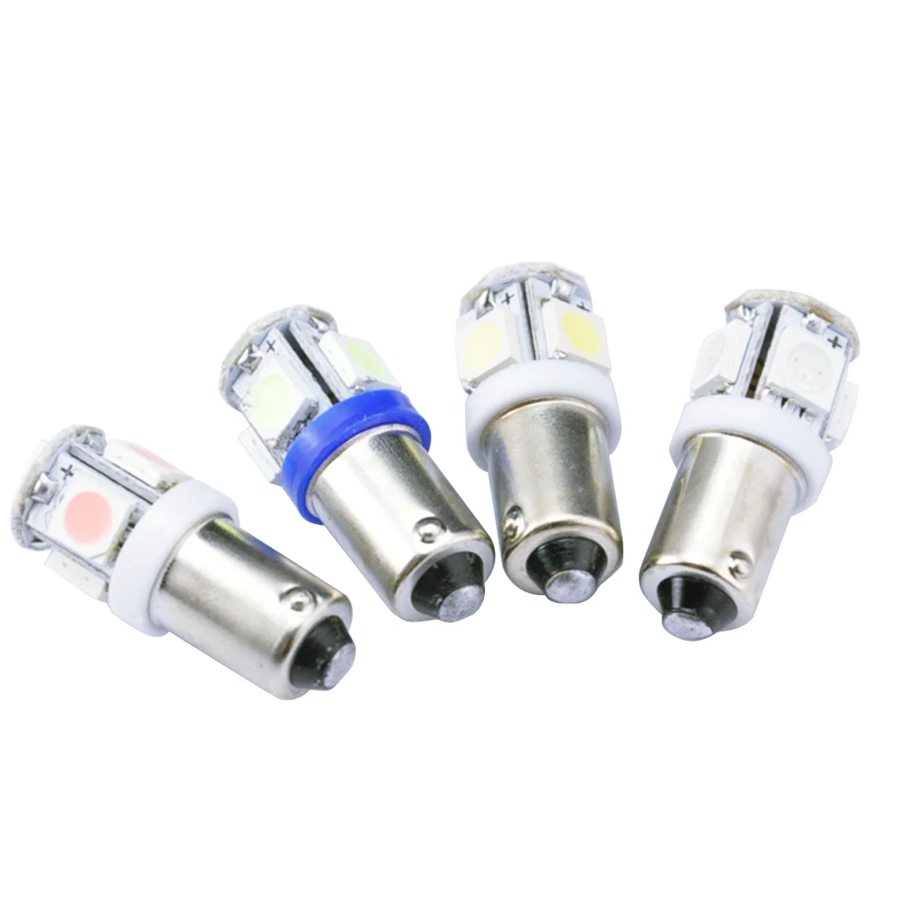 Лампа светодиодная 5 SMD H6W T11 T4W BA9S 5050 12 В сигнальная Поворотная лампа белый красный