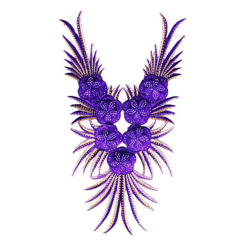 Кружевной воротник из 2 предметов украшенный бусинами и стразами патчи кружевной