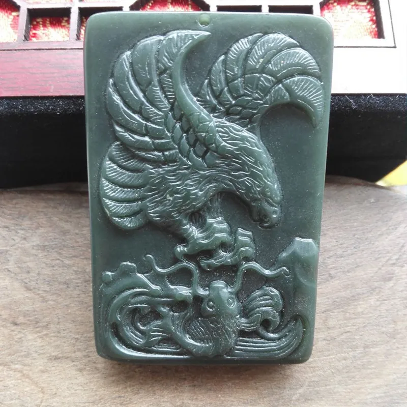 Камень Резной Орел кулон Большой Ястреб распределяет свои крылья чтобы поймать