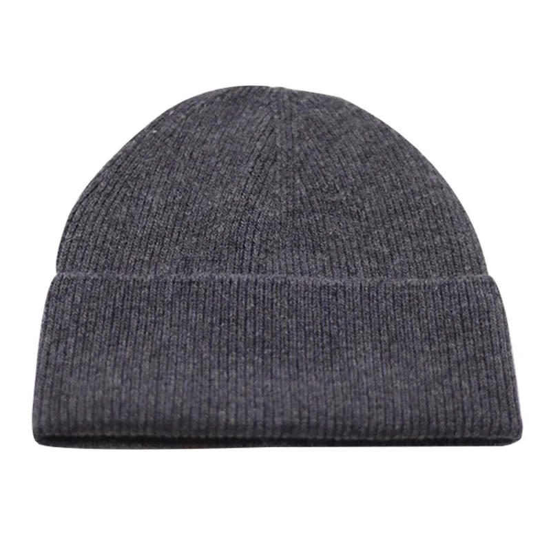 10 DARK GREY VISROVER/6 цветов; сезон осень-зима; однотонные кашемировые шапки для женщин; Новинка; кашемировые теплые шапки унисекс; Повседневная Высококачественная шапка - Цвет: 10 DARK GREY