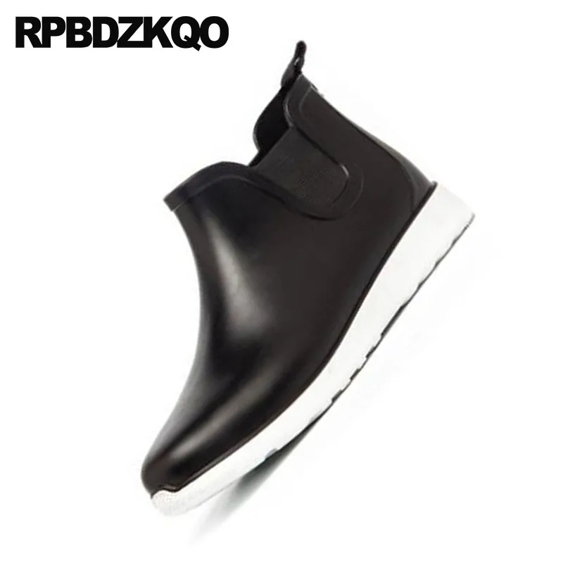 Ботинки мужские резиновые без шнуровки повседневные водонепроницаемые ботинки