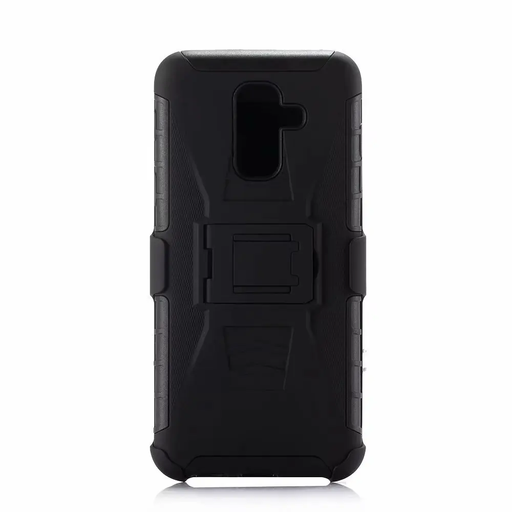 Ударопрочный жесткий чехол с подставкой и зажимом для ремня Samsung Galaxy A6 2018/A6 PLUS