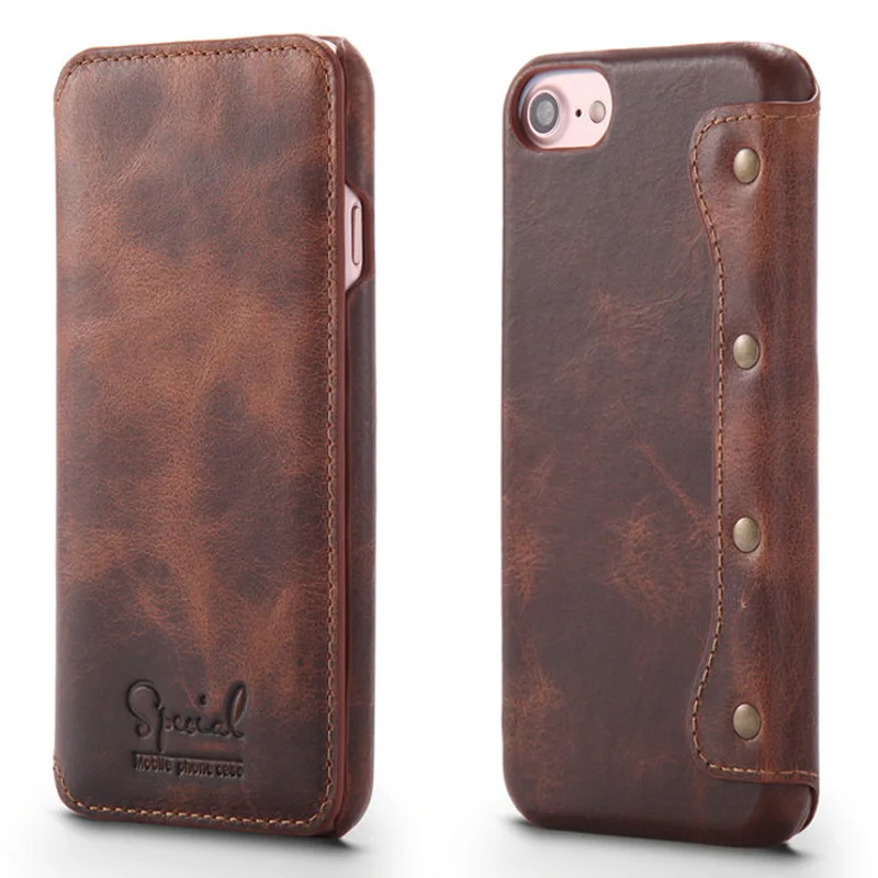 Чехол из натуральной кожи для Apple iPhone8 чехол iPhone 8 Plus 6Plus откидной 6 6s 7 Etui 7Plus iPhone6|case