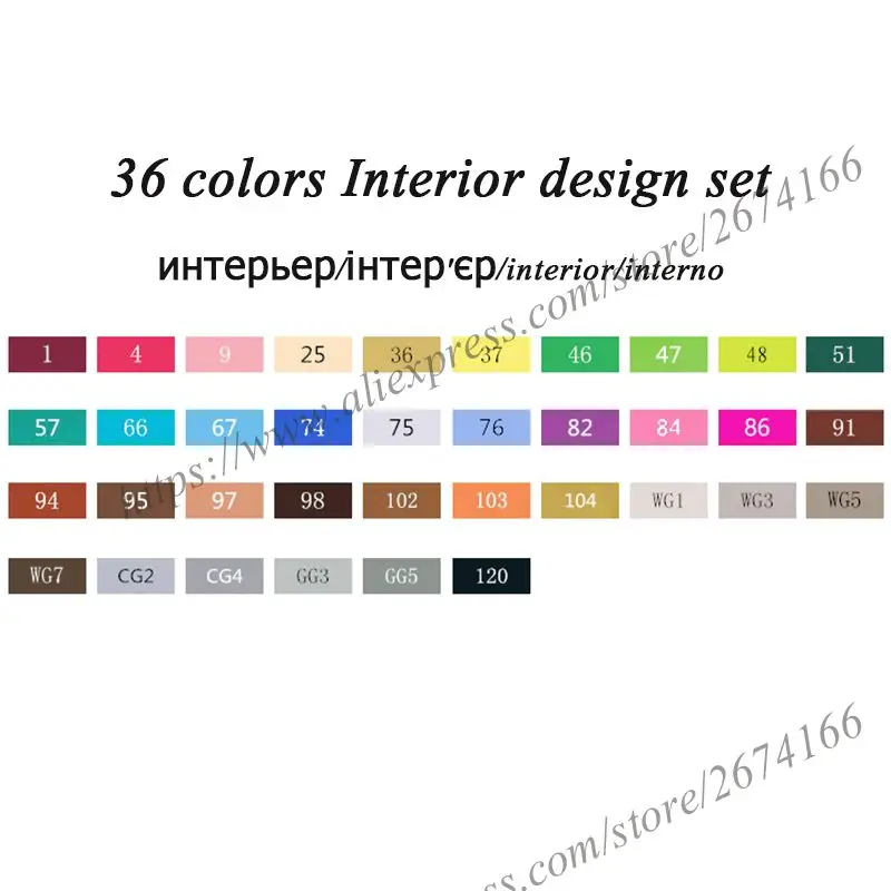 36 Color Interior TouchFIVE двойные кончики художественный эскиз двойные маркеры 36 48 72 80 168 цветов на спиртовой основе чернильные маркеры для студентов и дизайнеров - Цвет: 36 Color Interior