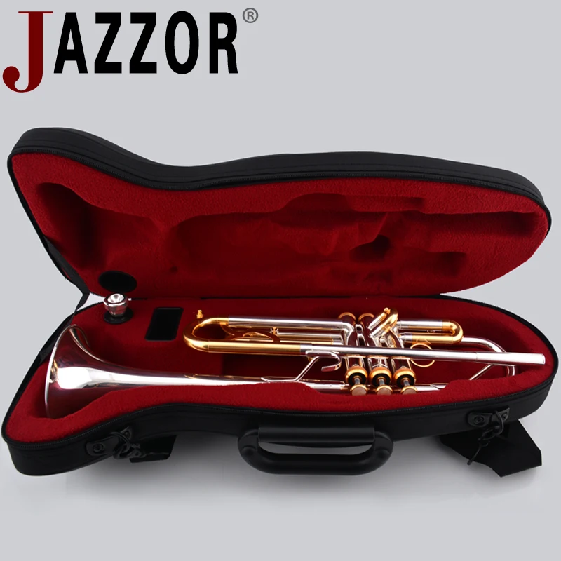 JAZZOR JZTR-800 профессиональная труба B плоская Золотая и Серебряная латунные ветровые