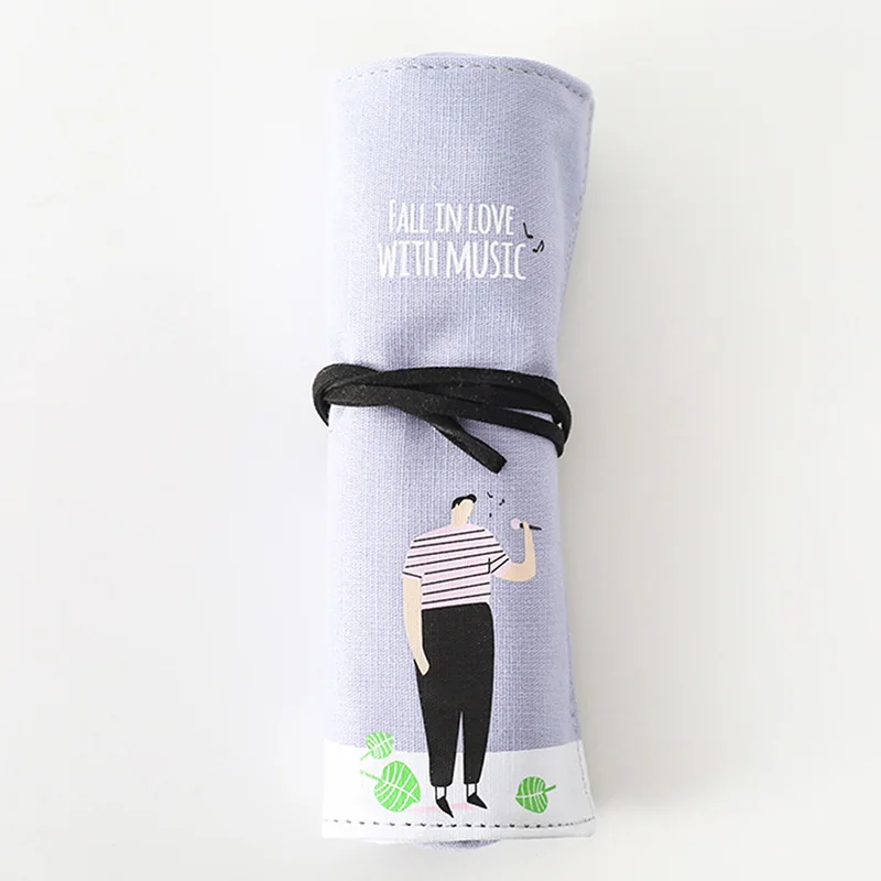 1 шт милый школьный пенал из хлопка и льна Pencilcase мультфильм Roll Pencial сумка для мальчиков и девочек канцелярские принадлежности для карандашей - Цвет: 8