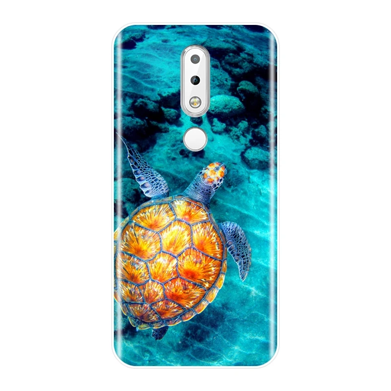 Задняя крышка для Nokia 7 1 6 5 3 2 Plus Мягкий силиконовый чехол с черепахой рыбой