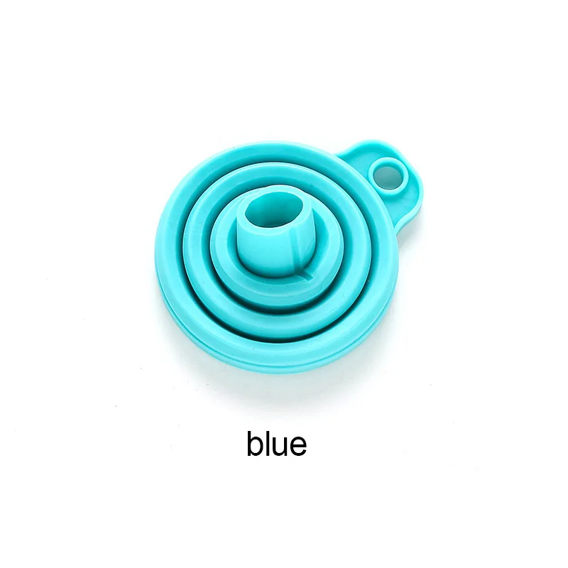 blue Портативный мини Силиконовый гель Складная стильная Воронка для кухни Cozinha инструменты для приготовления пищи Аксессуары Гаджеты - Цвет: blue