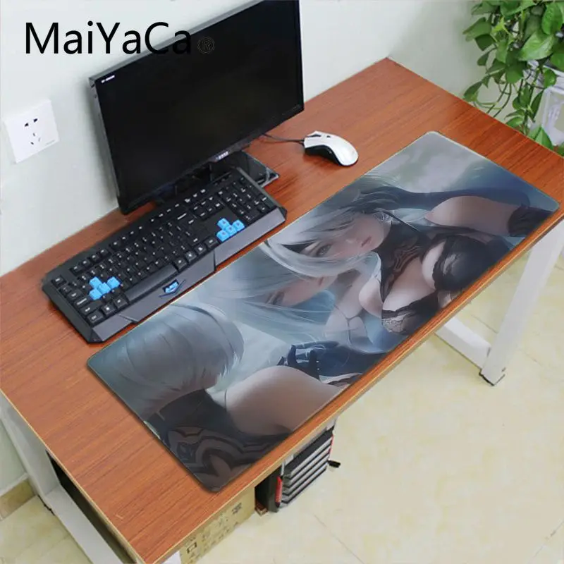 Lock Edge 30x60cm Maiyaca Nier Automata прочный резиновый коврик для мыши, Настольный коврик с клавиатурой, коврик для мыши в стиле аниме, 700x300 мм, большой игровой коврик для офисного компьютера - Цвет: Lock Edge 30x60cm