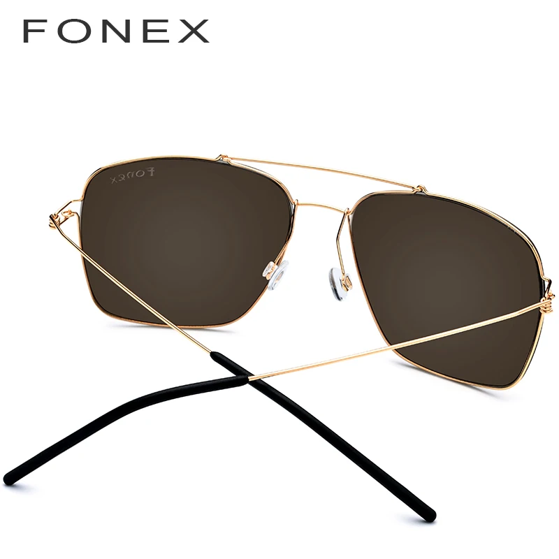 Titanium Alloy Polarized Sunglasses Men Ultralight Brand Designer Mirror Oversize Square Sun Glasses for Men Eyewear 98622