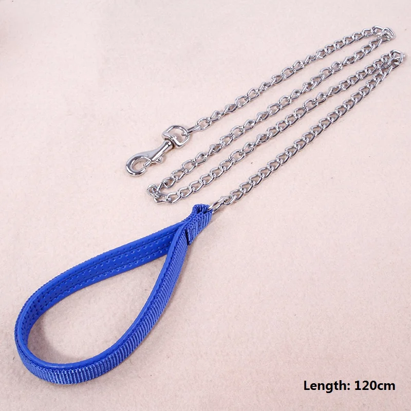 

120cm Leather Metal Leash For Dog Small Medium Dogs Accessories Safety Walking Dog and Training Dog Leash Pitbull Bulldog Pet